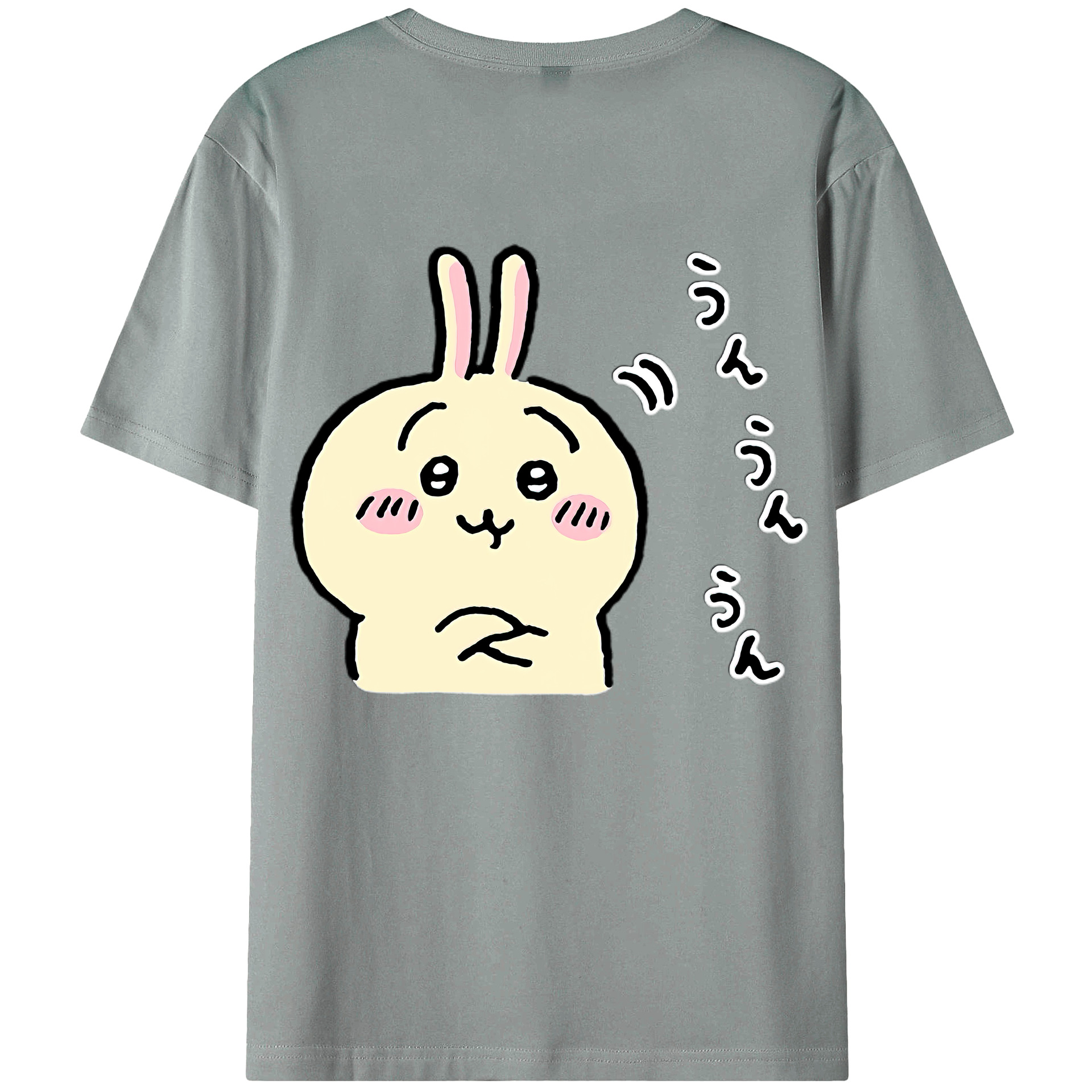 （画像用） ちいかわ うさぎ Chii-kawa usagi 綿100％ メンズ半袖Tシャツ（バックプリント） 通気性